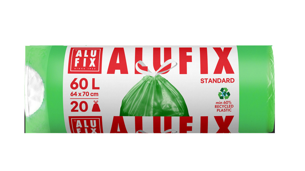 Alufix pytle do koše zatahovací 64x71cm / 60l / 20ks / zelené