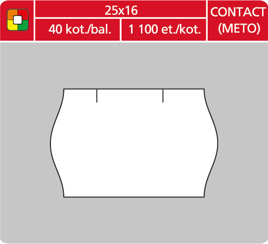 Etikety do etiketovacích kleští - 25 x 16 mm Contact / bílá