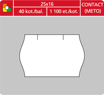 Etikety do etiketovacích kleští - 25 x 16 mm Contact / bílá