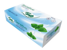 Tento kosmetické papírové kapesníky Sensitive mentol 3-vrstvé 70 ks
