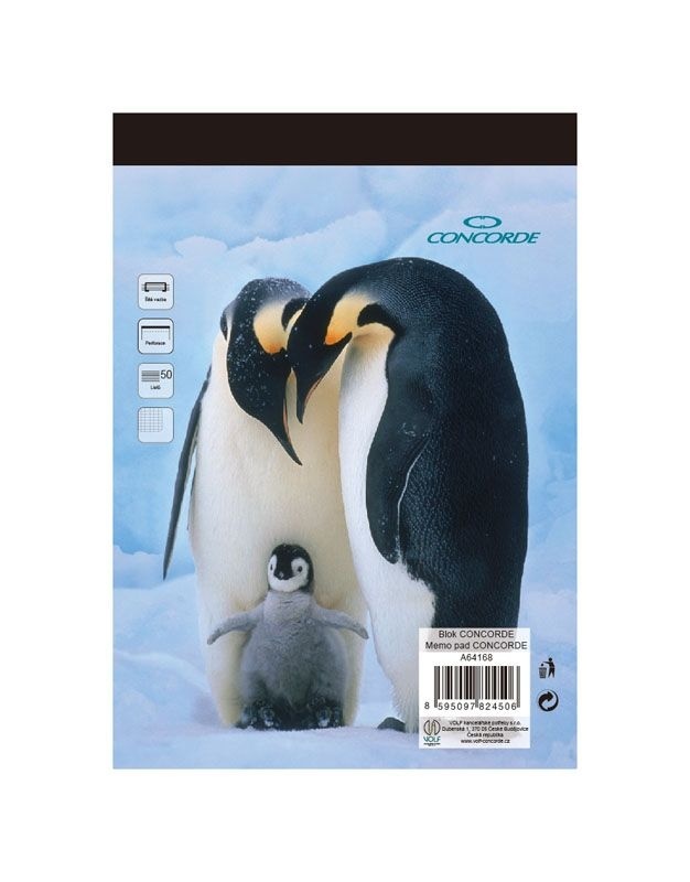 Blok Concorde lepený bezdřevý - A6 / čtvereček