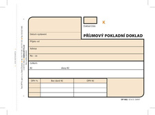 Optys 1082 příjmový pokladní doklad číslovaný 3 x 25 listů NCR A6