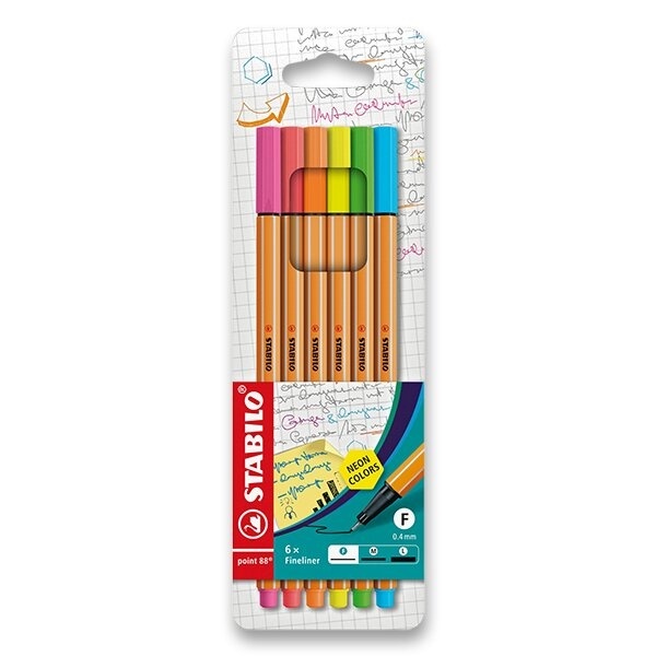 Liner STABILO® point 88 Neon - sada 6 ks