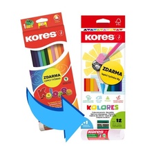 Pastelky Kores Kolores trojhranné / 12 barev