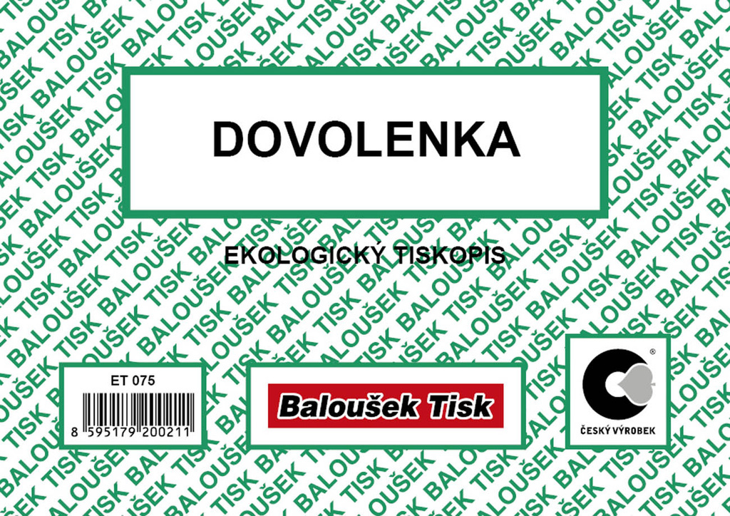 Baloušek dovolenka - A6 / 50 listů / ET075