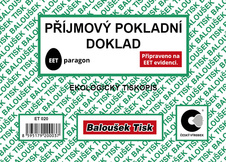 Příjmový pokladní doklad Baloušek A6 / nečíslovaný / 50 listů / ET020