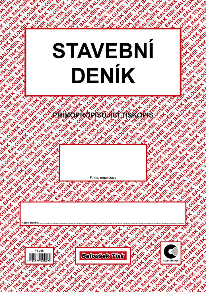Stavební deník Baloušek A4 / 15 listů + 3x20 listů / PT255