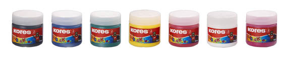 Prstové barvy Kores Dedi Kolor - 6+1 / kelímek 30 ml