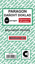 Paragon daňový doklad blok Baloušek 80 x 150 mm / nečíslovaný / 50 listů / ET010