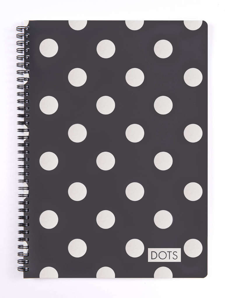 Blok kroužkový Romantic Nature - A4 / linka / Puntíky stříbrné