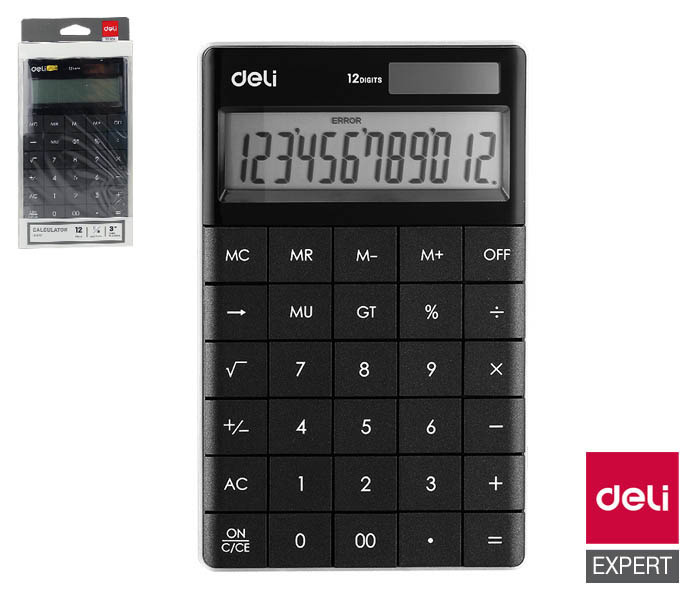 DELI E1589 stolní kalkulačka - displej 12 míst / černá