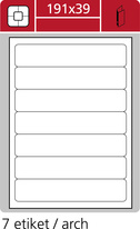 Print etikety A4 PLUS pro laserový a inkoustový tisk - 191 x 39 mm (7 etiket / arch)