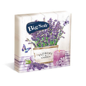 Big Soft Levender papírové ubrousky 2-vrstvé 33 x 33 cm 20ks