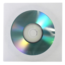 Obálky na CD / DVD - 100 ks / bílá / s okénkem