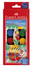 Vodové barvy Faber Castell - 12 barev / průměr 24 mm