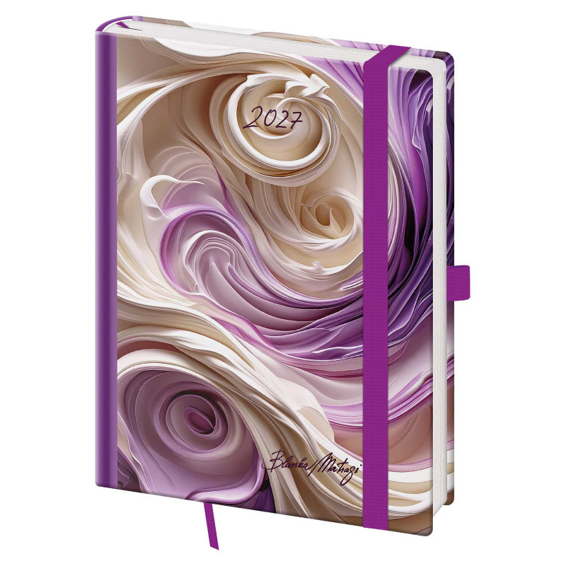 Diář VARIO Matragi Violet - B6 / týdenní / s gumičkou