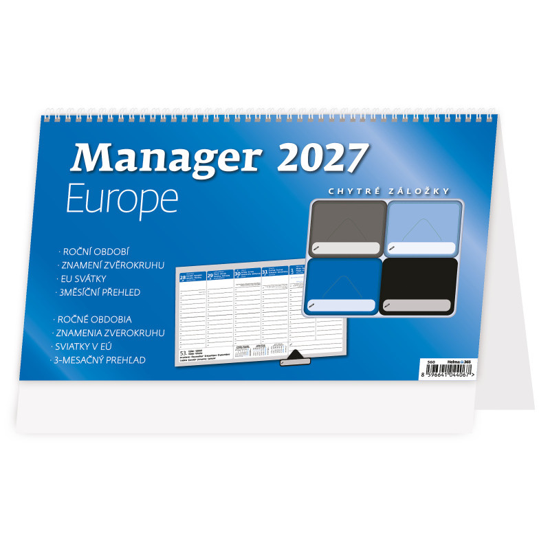 Kalendář stolní - Manager Europe / S60