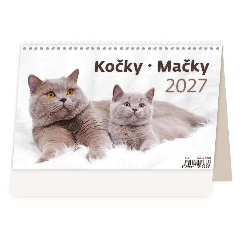 Kalendář stolní - Kočky / S34
