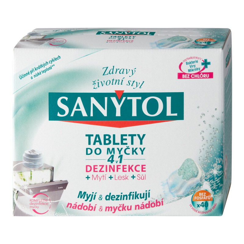 SANYTOL tablety do myčky 4v1 - 40 ks