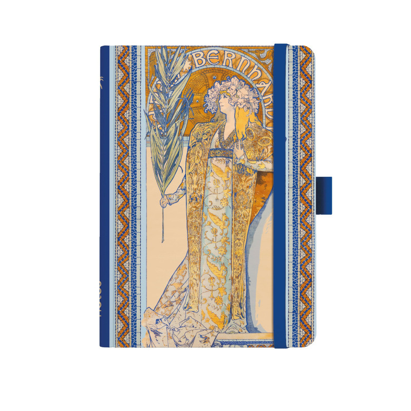 Blok Alfons Mucha premium - A5 / linka / modrá