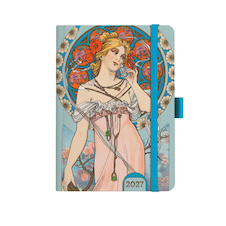 Diář Alfons Mucha - A5 / denní / modrá